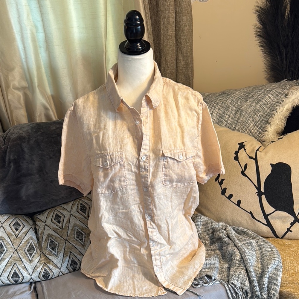Calvin Klein Cream Casual Button Down Shirt